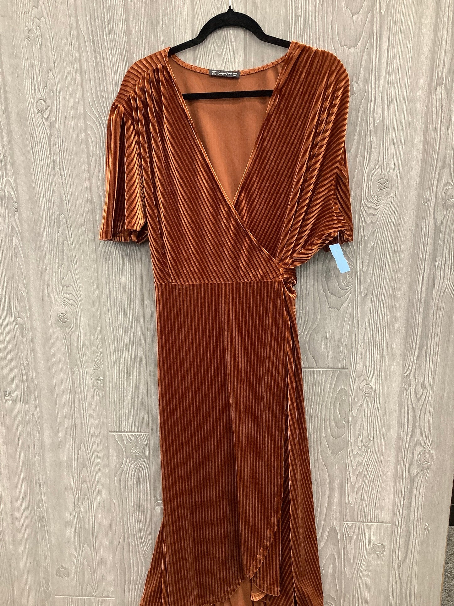 Dress Casual Maxi By Clothes Mentor In Brown, Size: 2x