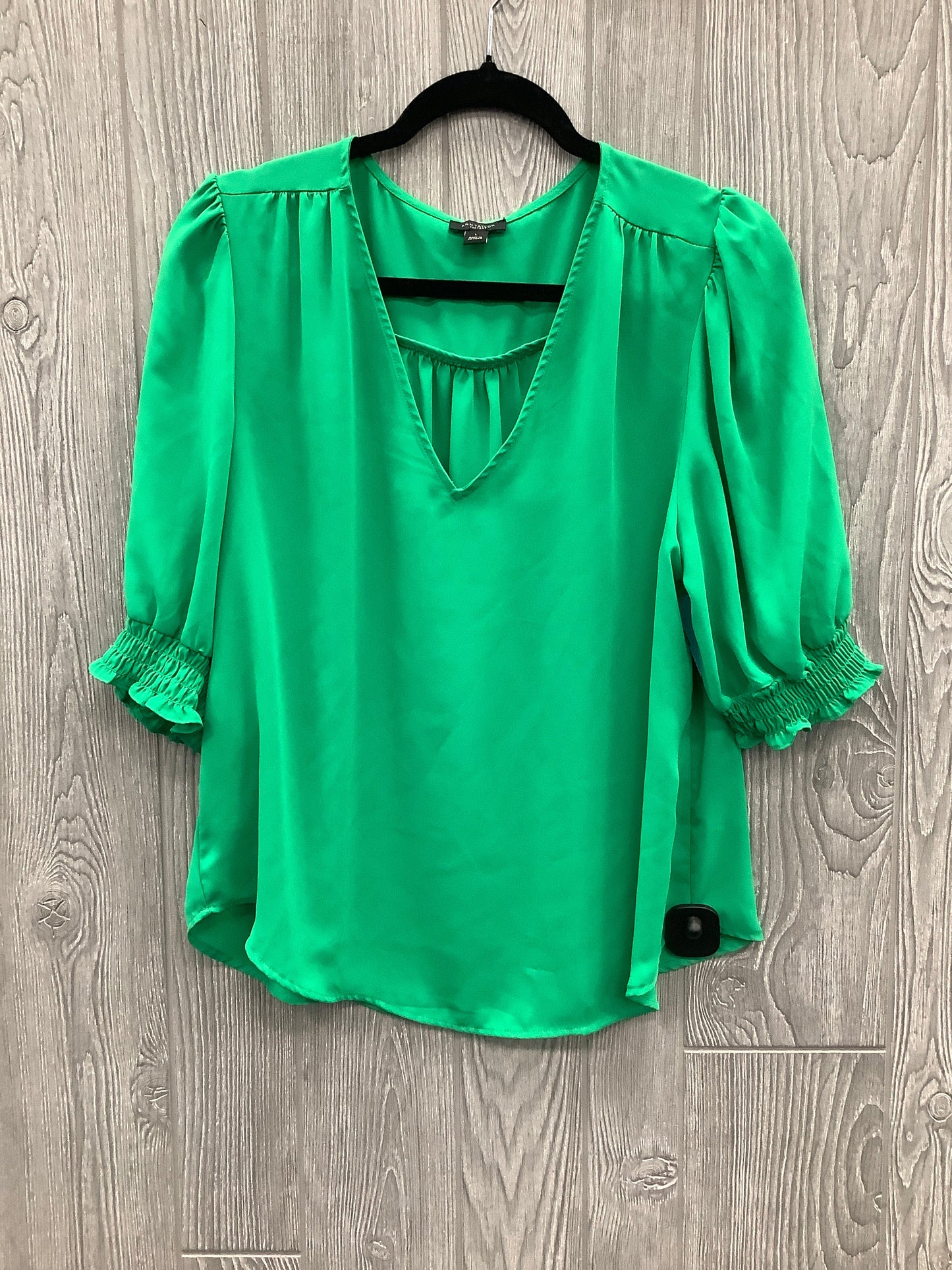 Top 3/4 Sleeve By Ann Taylor In Green, Size: L