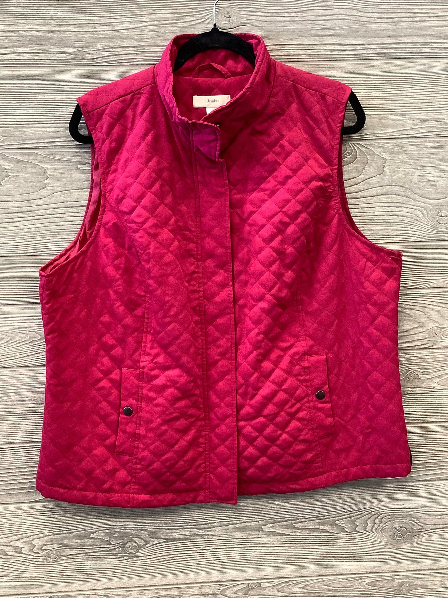 Vest Puffer & Quilted By Cj Banks In Pink, Size: 1x