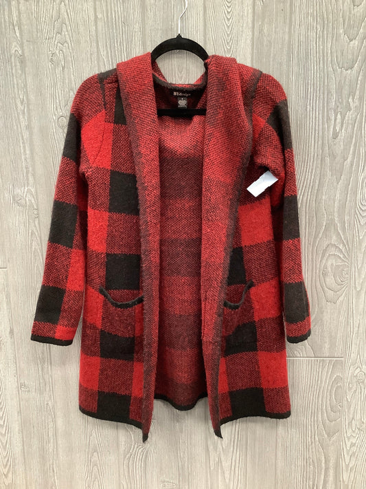 Sweater Cardigan By By Design In Black & Red, Size: S