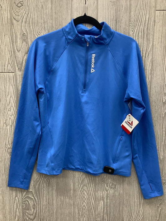 Athletic Top Long Sleeve Collar By Reebok In Blue, Size: Xl