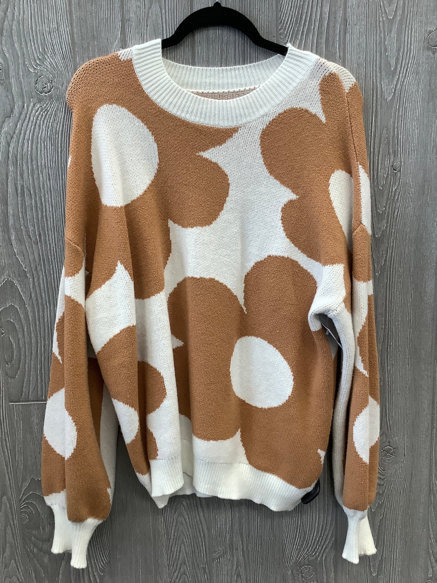 Sweater By Clothes Mentor In Brown & White, Size: Xl