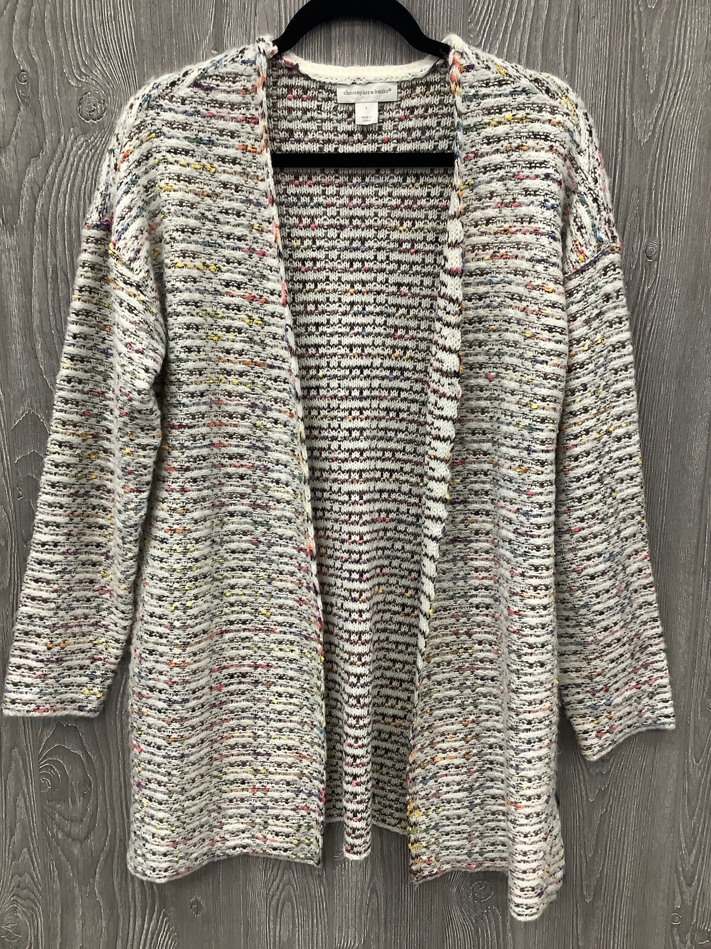 Sweater Cardigan By Christopher And Banks In Multi-colored, Size: L