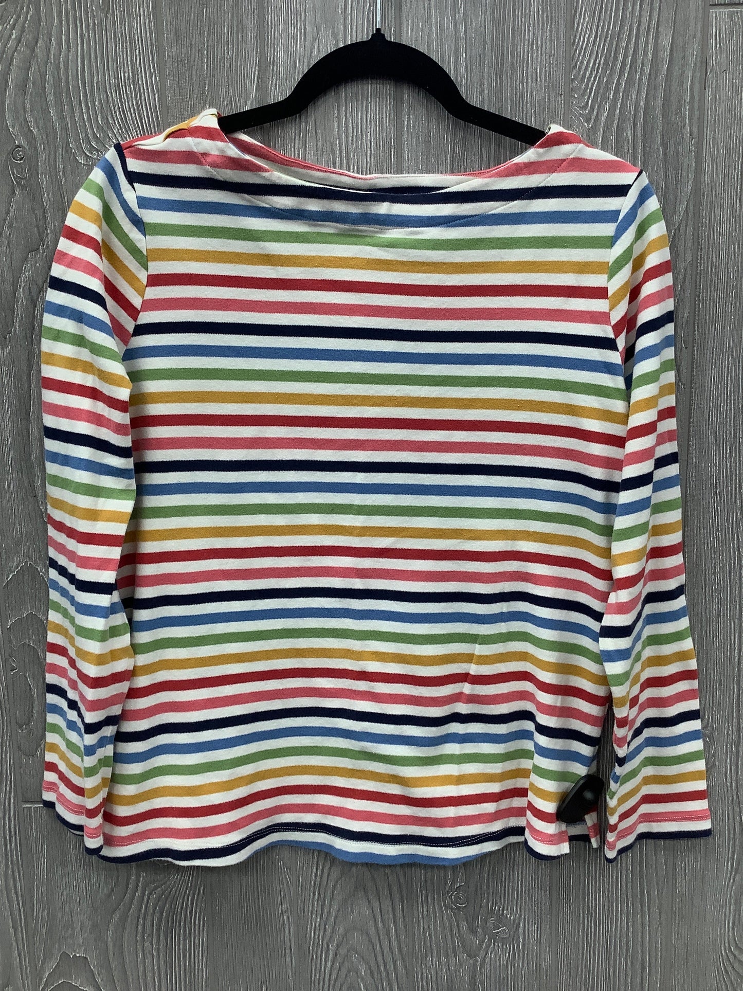 Top Long Sleeve By Appleseeds In Striped Pattern, Size: L