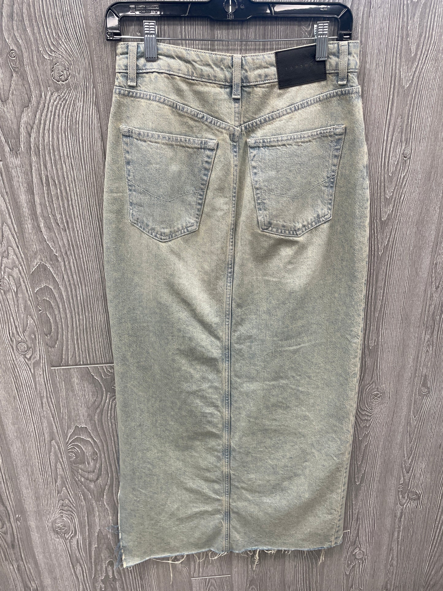 Skirt Maxi By Top Shop In Blue Denim, Size: 6