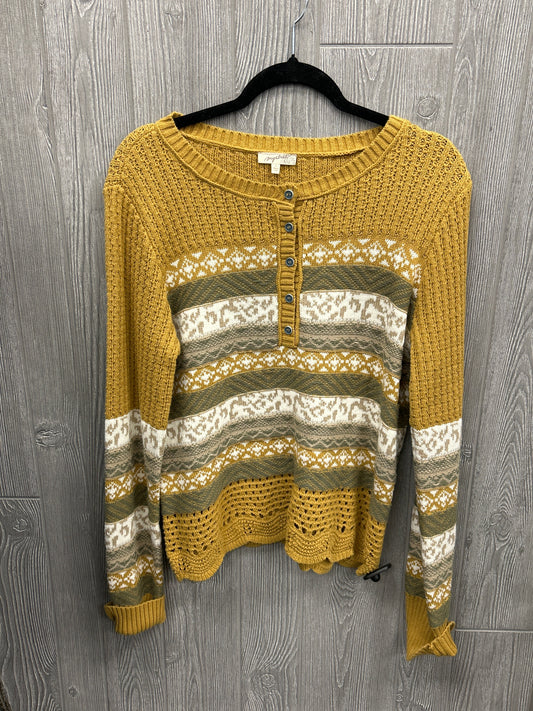 Sweater Cardigan By Mystree In Yellow, Size: L