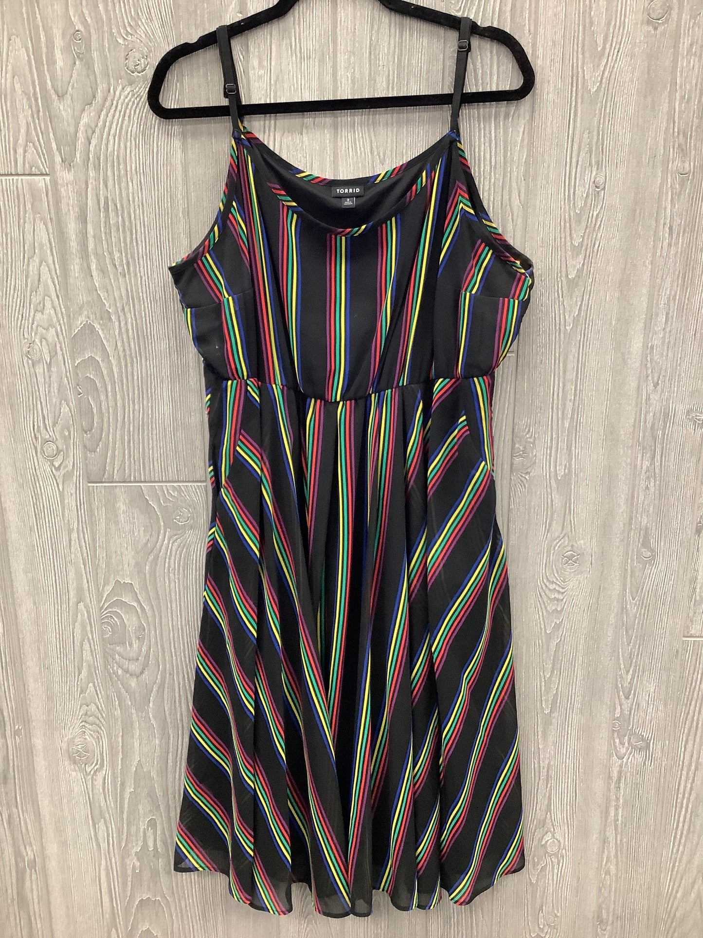 Dress Casual Midi By Torrid In Rainbow Print, Size: 2x