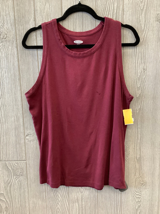 Top Sleeveless By Old Navy In Maroon, Size: Xl