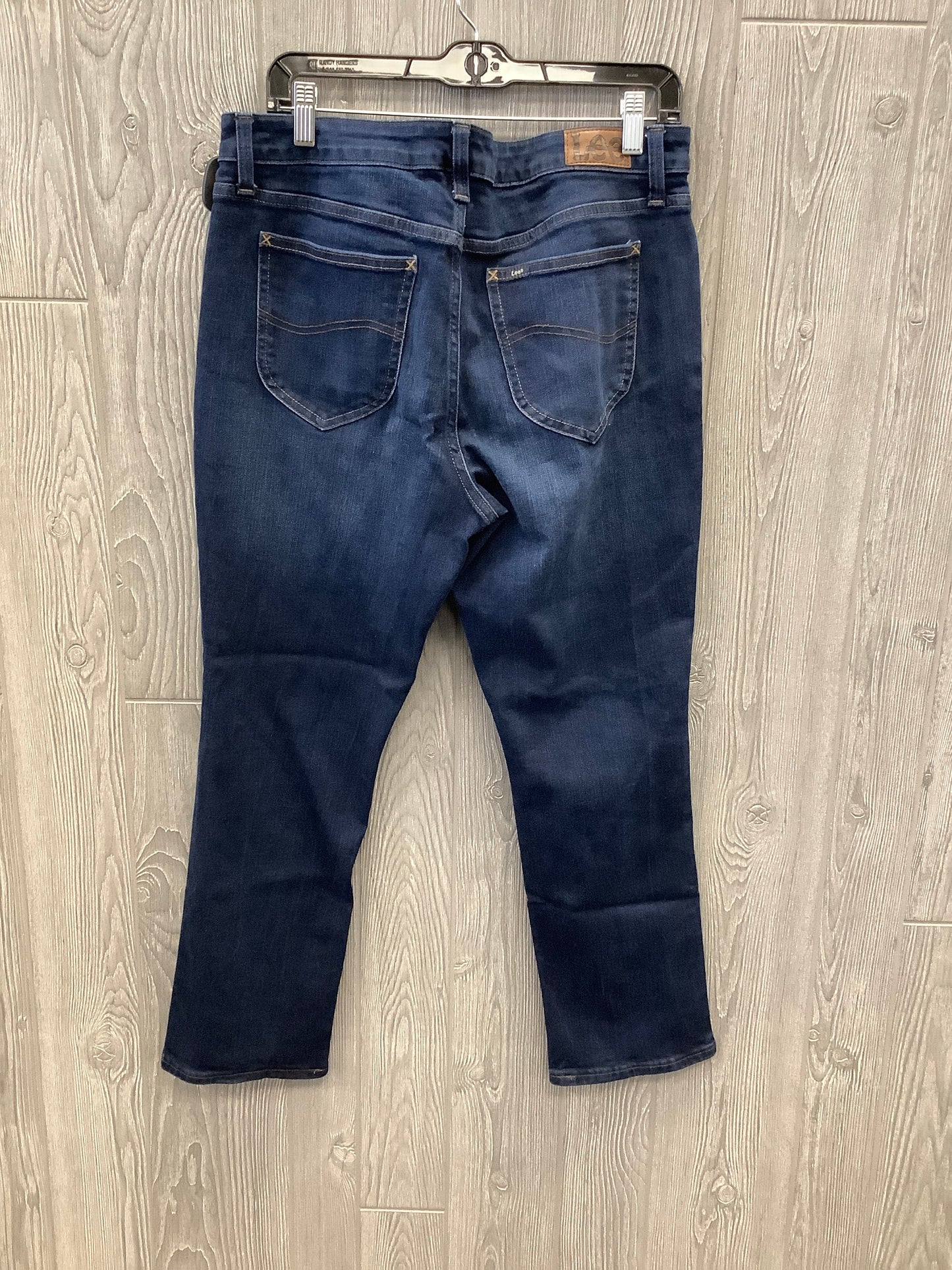 Jeans Straight By Lee In Blue Denim, Size: 14p