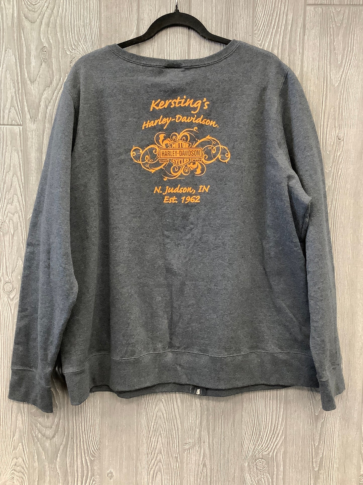 Sweatshirt Crewneck By Harley Davidson In Grey, Size: 1x