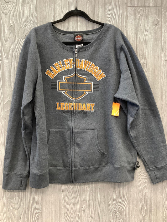 Sweatshirt Crewneck By Harley Davidson In Grey, Size: 1x