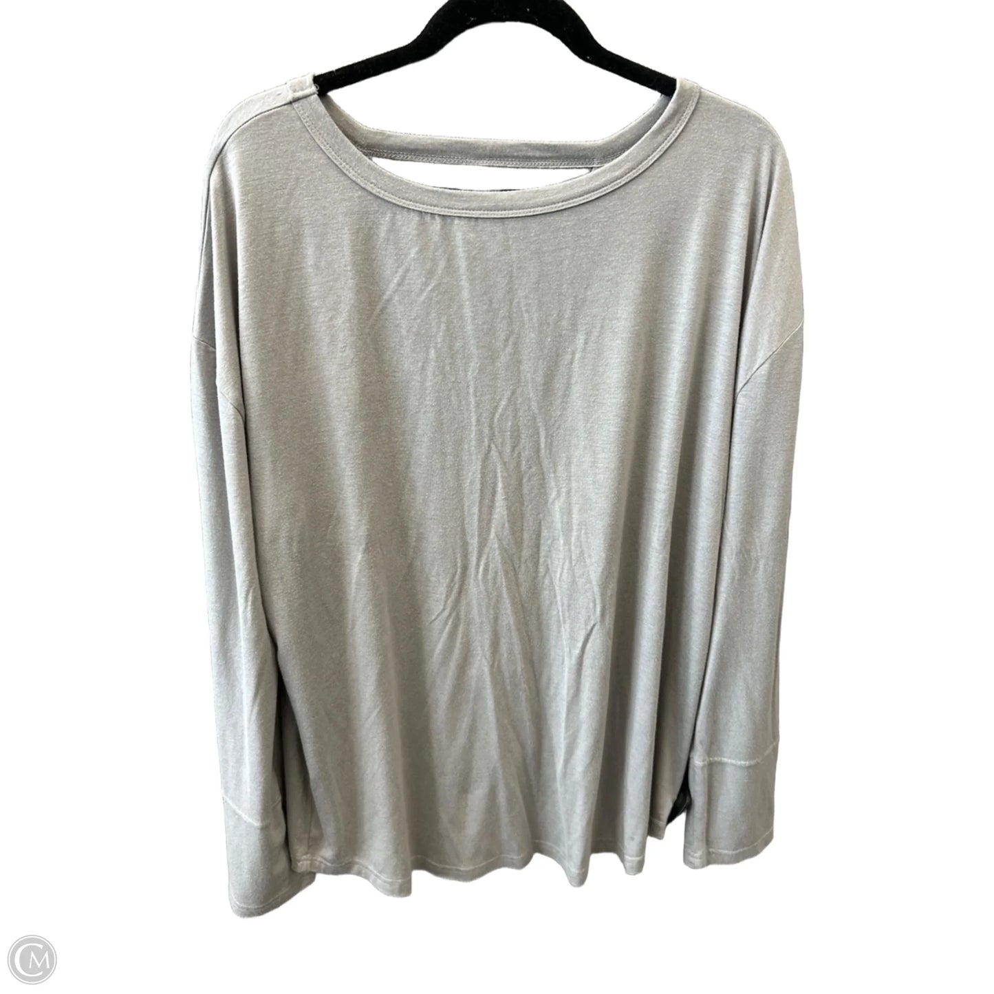 Top Long Sleeve By Cozy In Grey, Size: 1x
