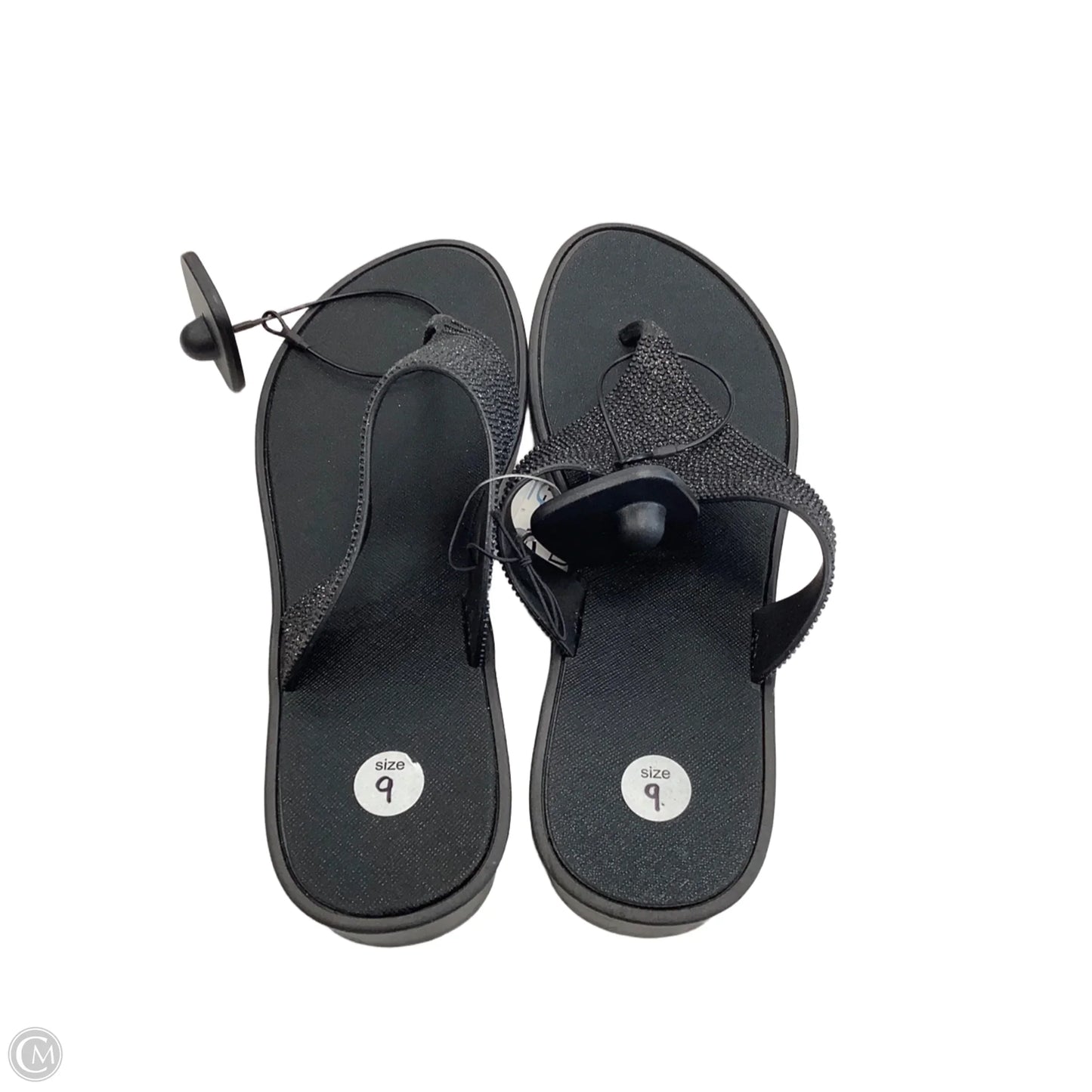 Sandals Flip Flops By Luxe In Black, Size: 9