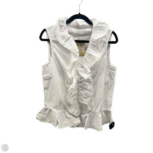 Blouse Sleeveless By Clothes Mentor In White, Size: L