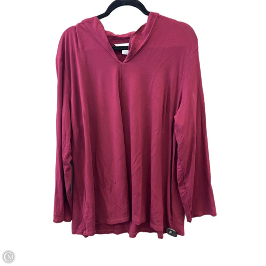 Top Long Sleeve By Liz Claiborne In Maroon, Size: 1x