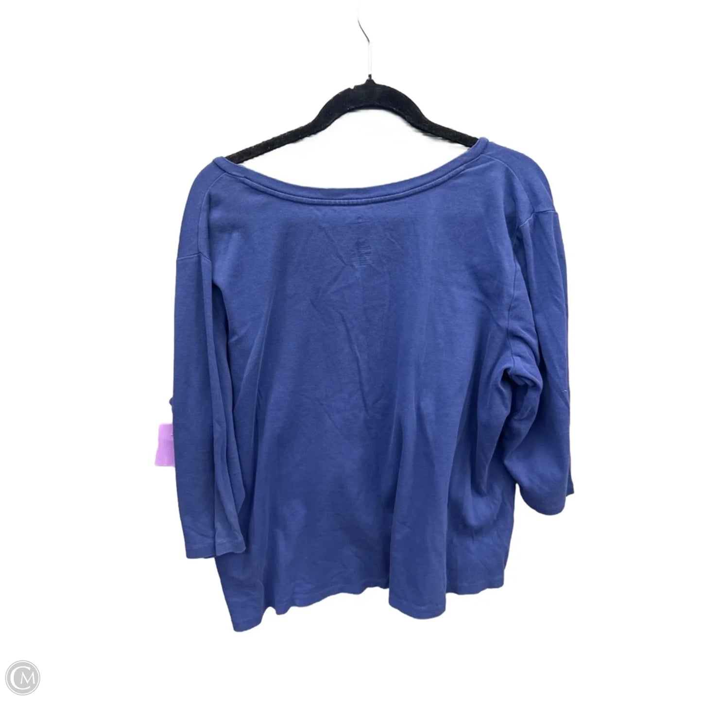 Top 3/4 Sleeve Basic By St Johns Bay In Blue, Size: 2x