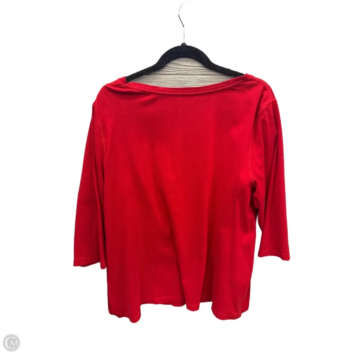Top 3/4 Sleeve Basic By St Johns Bay In Red, Size: 2x