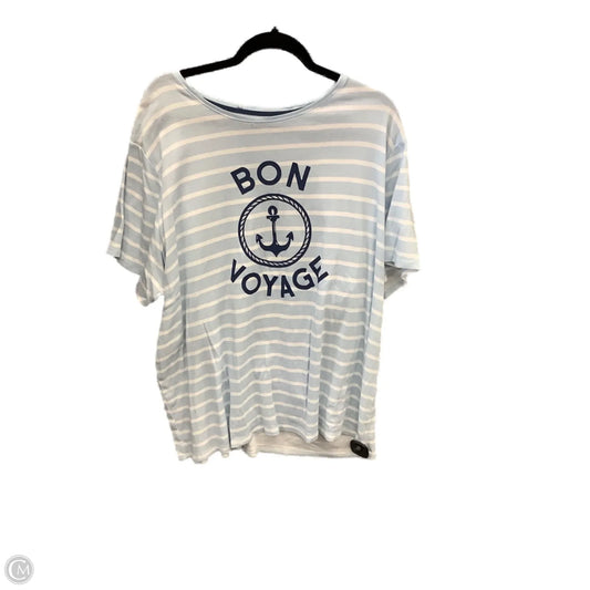 Top Short Sleeve By Croft And Barrow In Blue, Size: 3x
