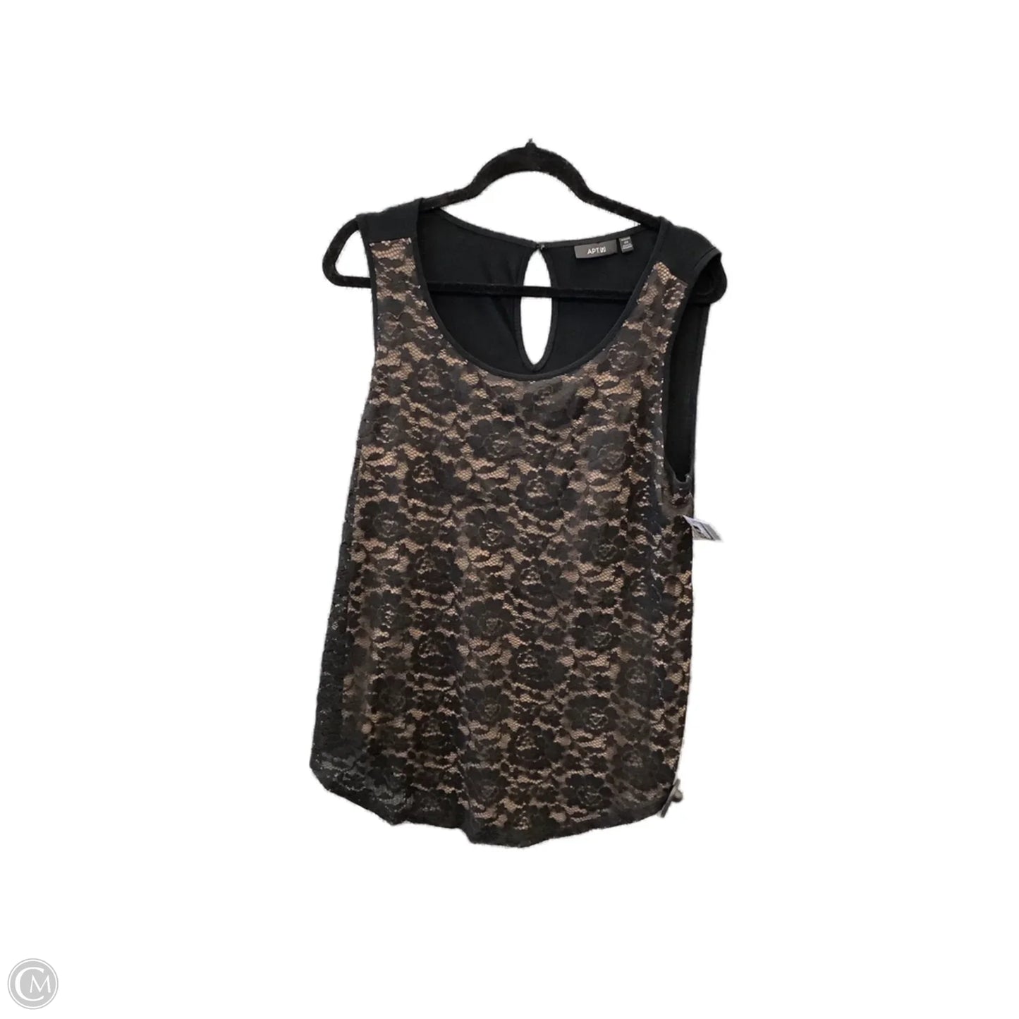 Top Sleeveless By Apt 9 In Black, Size: Xxl
