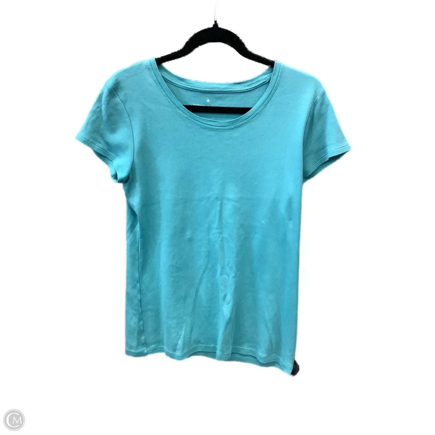 Top Short Sleeve Basic By Banana Republic In Blue, Size: L