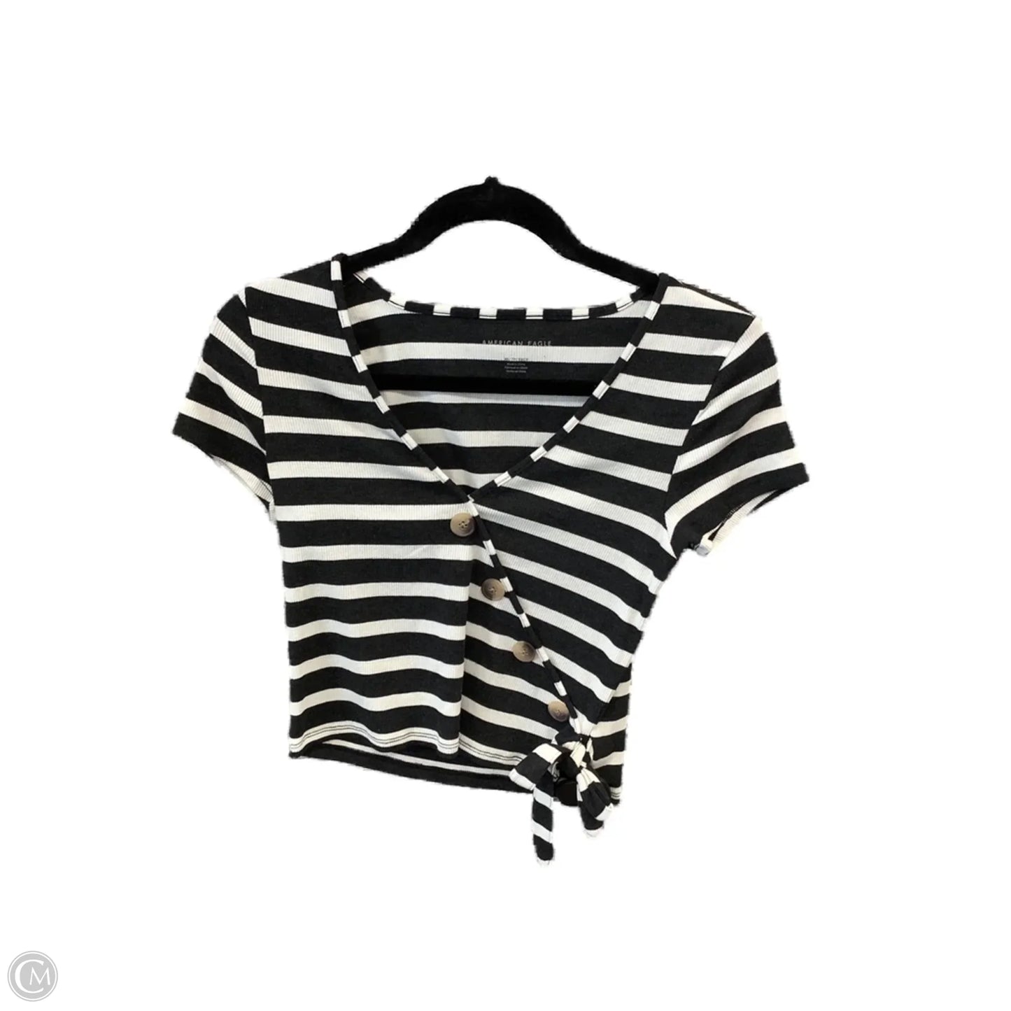 Top Short Sleeve By American Eagle In Grey, Size: Xs