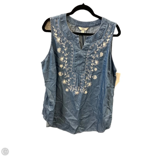 Top Sleeveless By Croft And Barrow In Blue Denim, Size: 1x