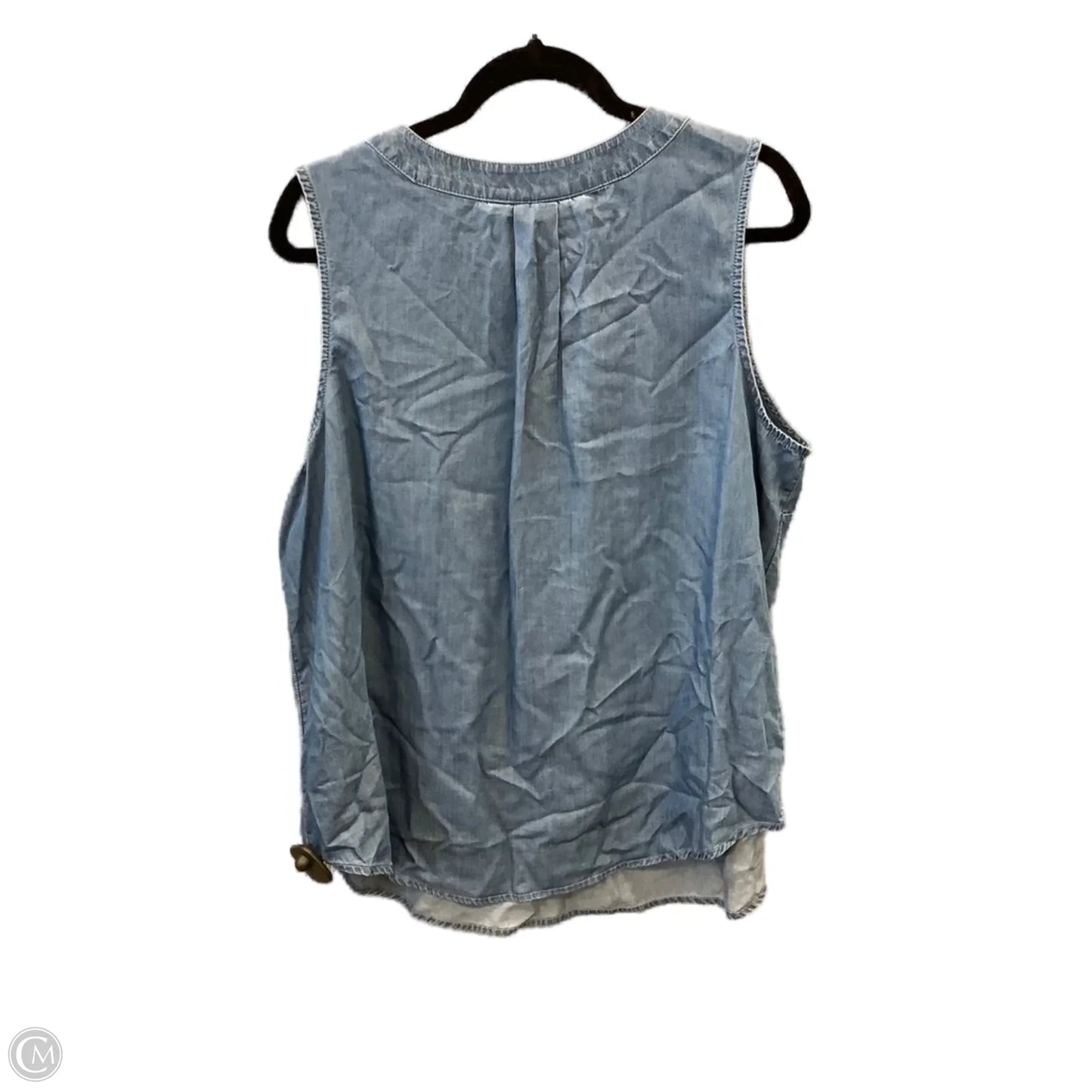 Top Sleeveless By Croft And Barrow In Blue Denim, Size: 1x