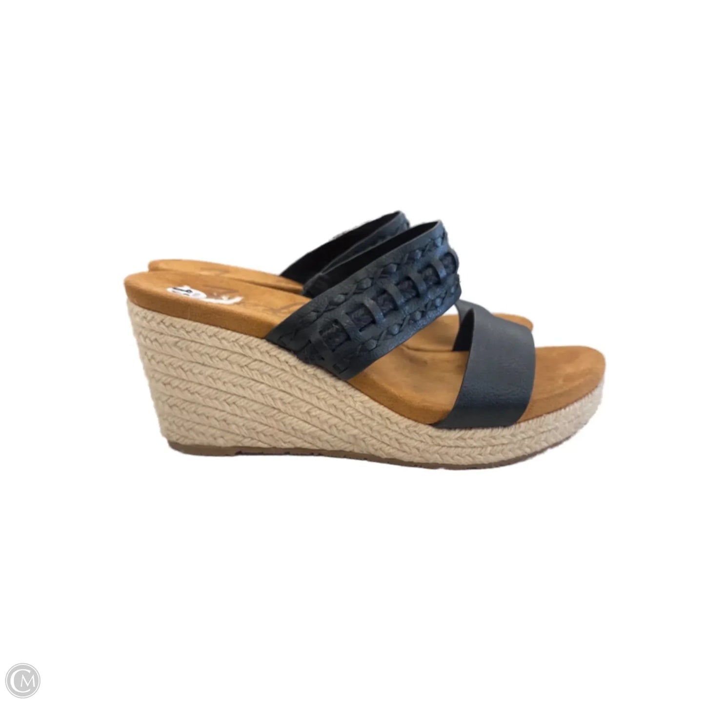 Sandals Heels Wedge By Clothes Mentor In Black, Size: 8.5