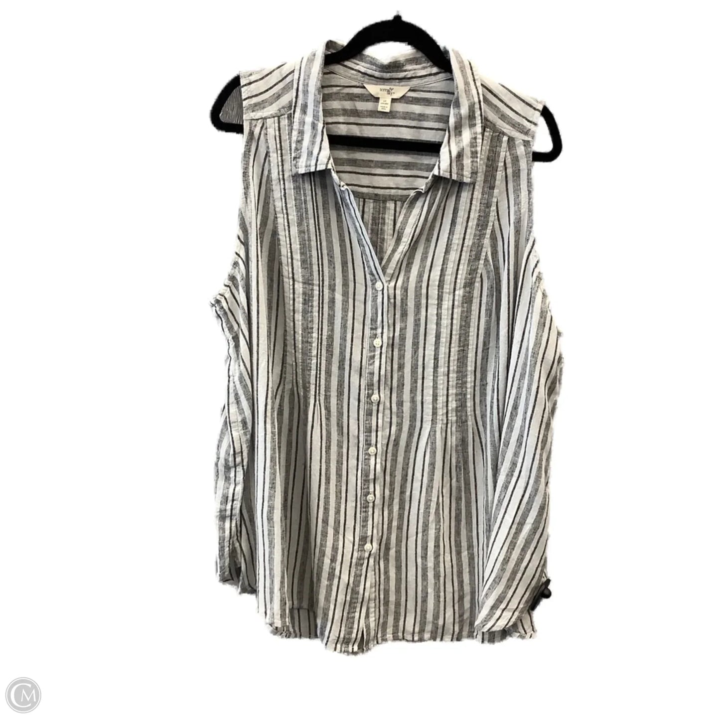 Top Sleeveless By Terra & Sky In Grey, Size: 1x