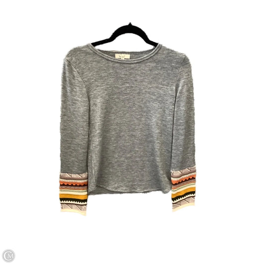 Top Long Sleeve By Easel In Grey, Size: S