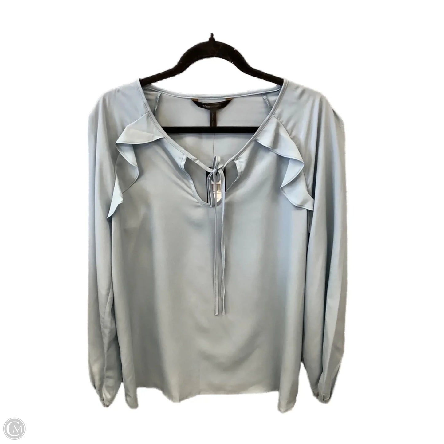 Top Long Sleeve By Bcbg In Blue, Size: M