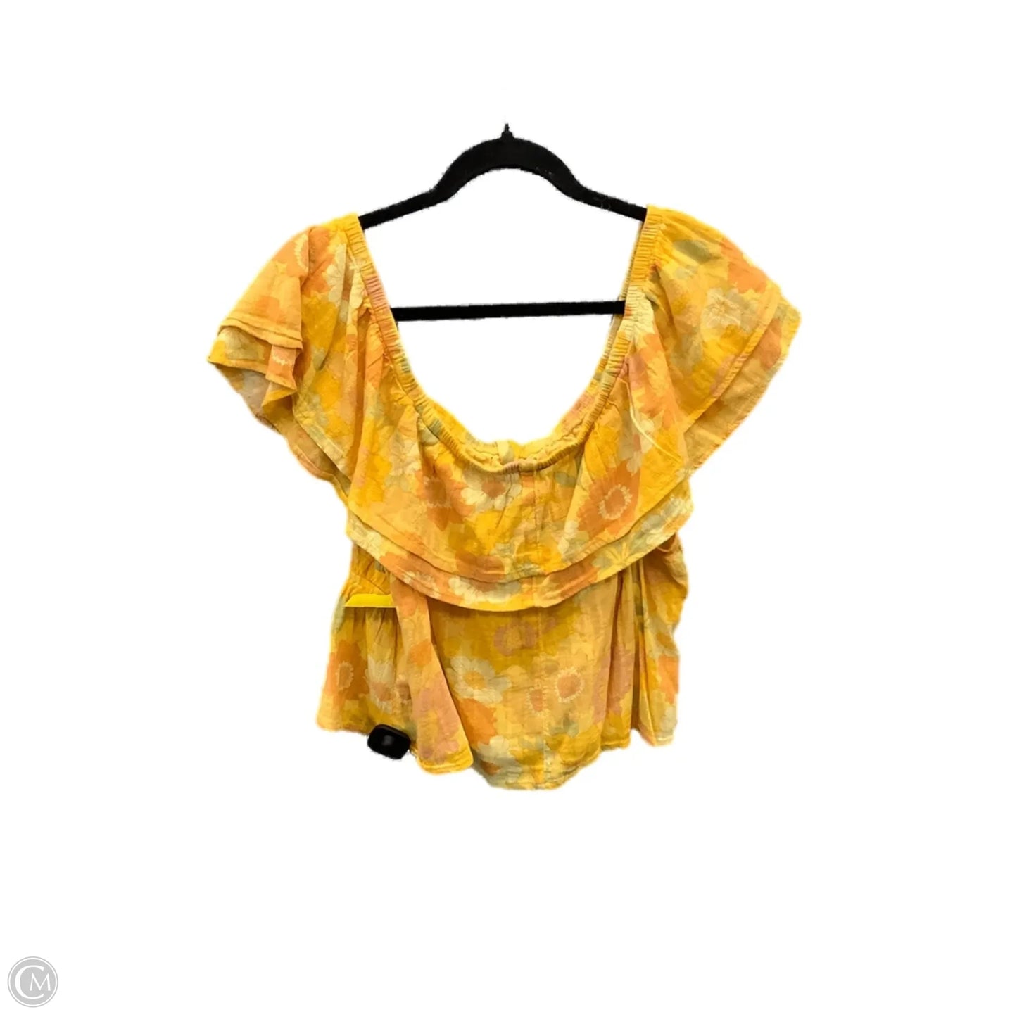 Top Short Sleeve By American Eagle In Yellow, Size: Xl