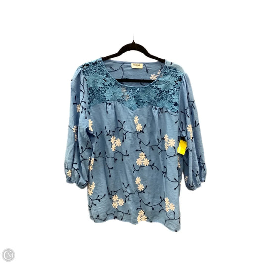 Top 3/4 Sleeve By Clothes Mentor In Blue, Size: 2x