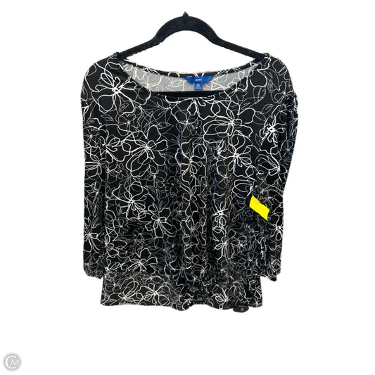 Top Long Sleeve By Apt 9 In Black, Size: Xxl