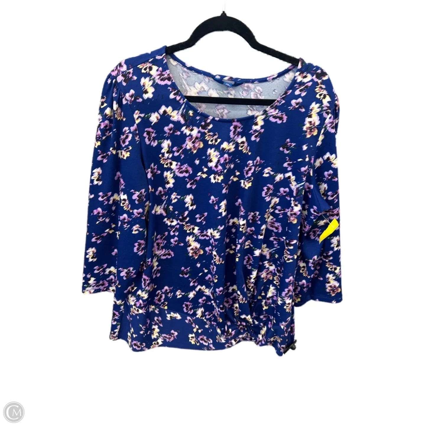 Top Long Sleeve By Apt 9 In Blue, Size: Xxl