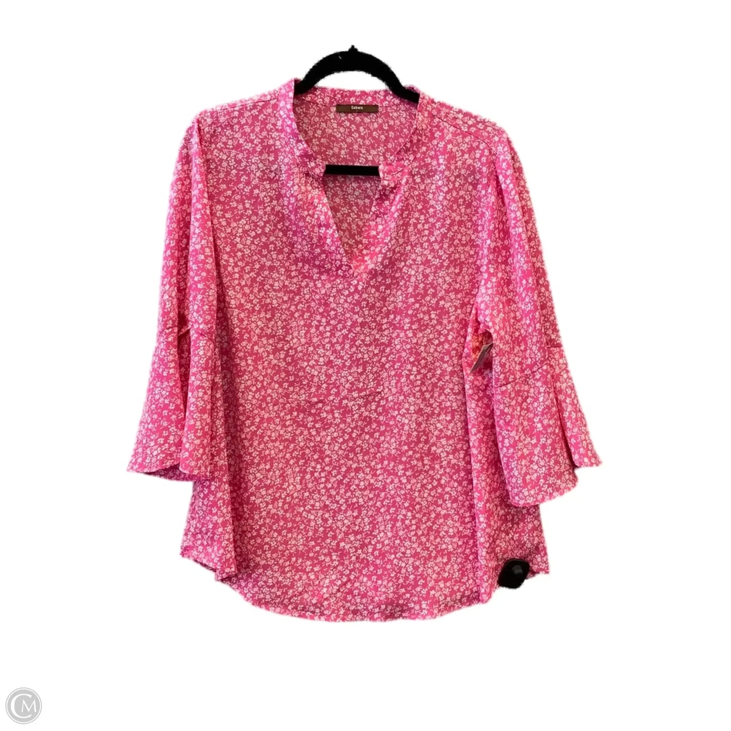 Blouse 3/4 Sleeve By Clothes Mentor In Pink, Size: L