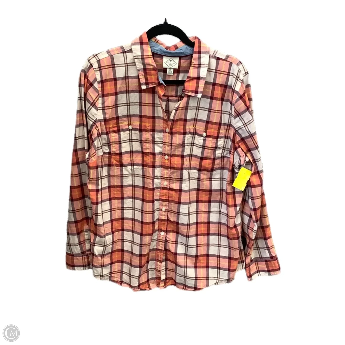 Top Long Sleeve By St Johns Bay In Plaid Pattern, Size: Xl