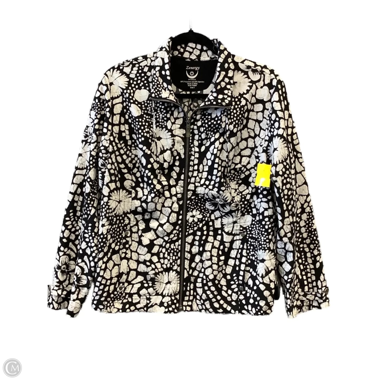 Blazer By Chicos In Black & White, Size: M