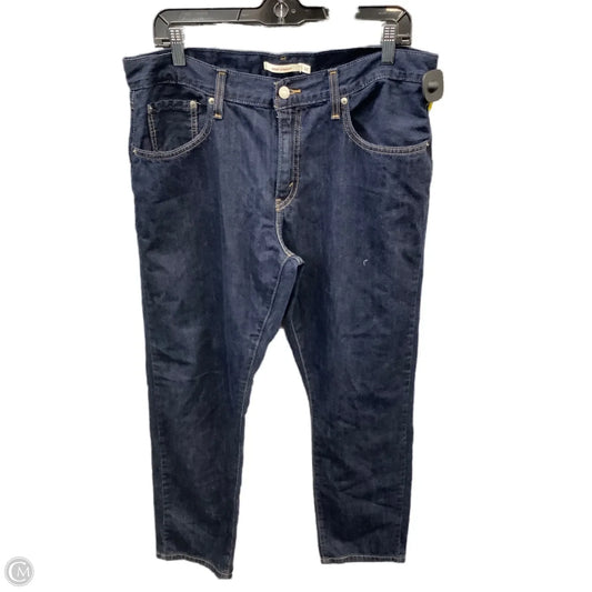 Jeans Straight By Levis In Blue Denim, Size: 14