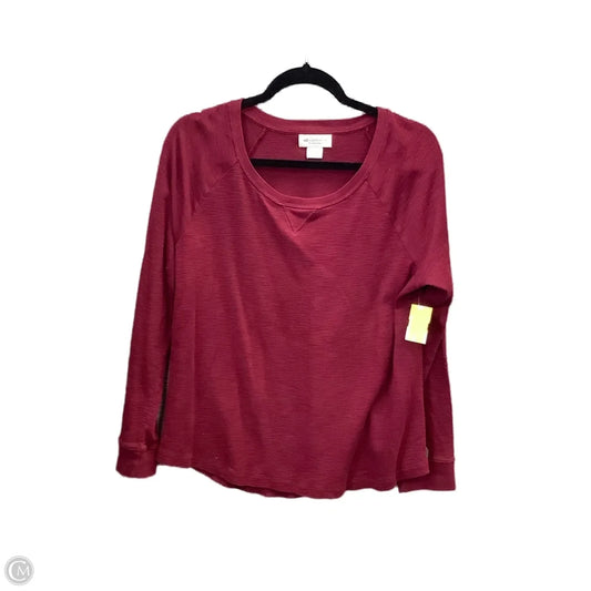Top Long Sleeve Basic By Liz Claiborne In Maroon, Size: L
