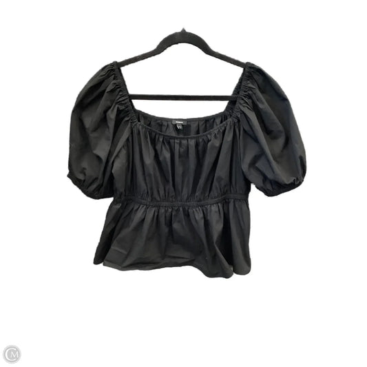 Top Short Sleeve By Express In Black, Size: M