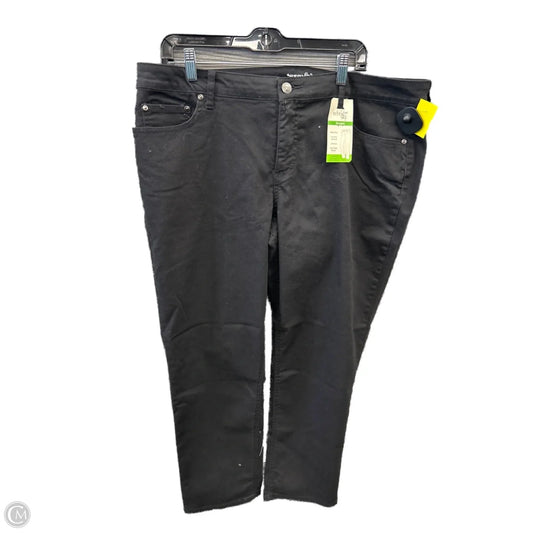 Jeans Straight By Terra & Sky In Black Denim, Size: 18