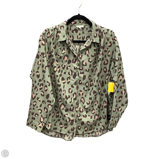 Top Long Sleeve By Jodifl In Green, Size: L