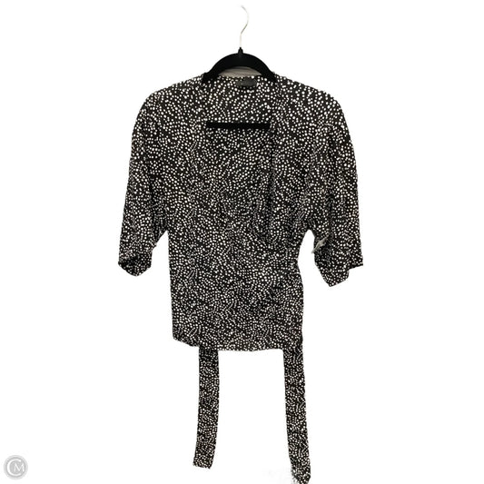 Blouse Short Sleeve By Halogen In Black, Size: S