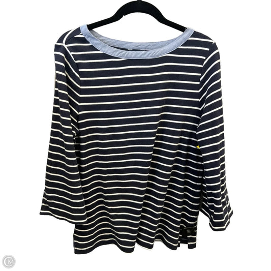 Top 3/4 Sleeve By Nautica In Navy, Size: L