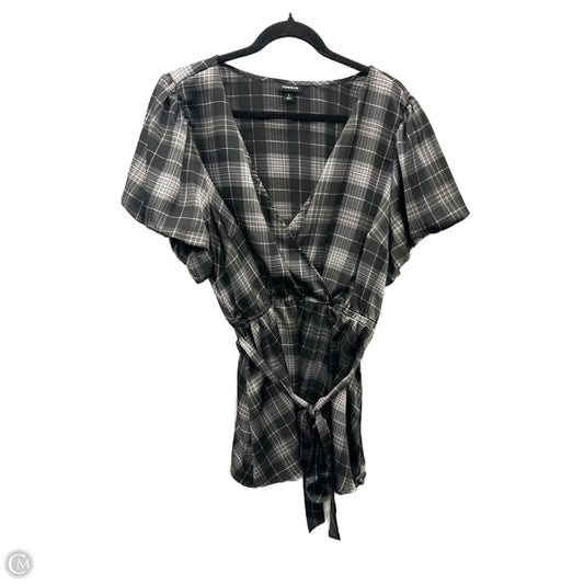 Blouse Short Sleeve By Torrid In Black & Grey, Size: 3x