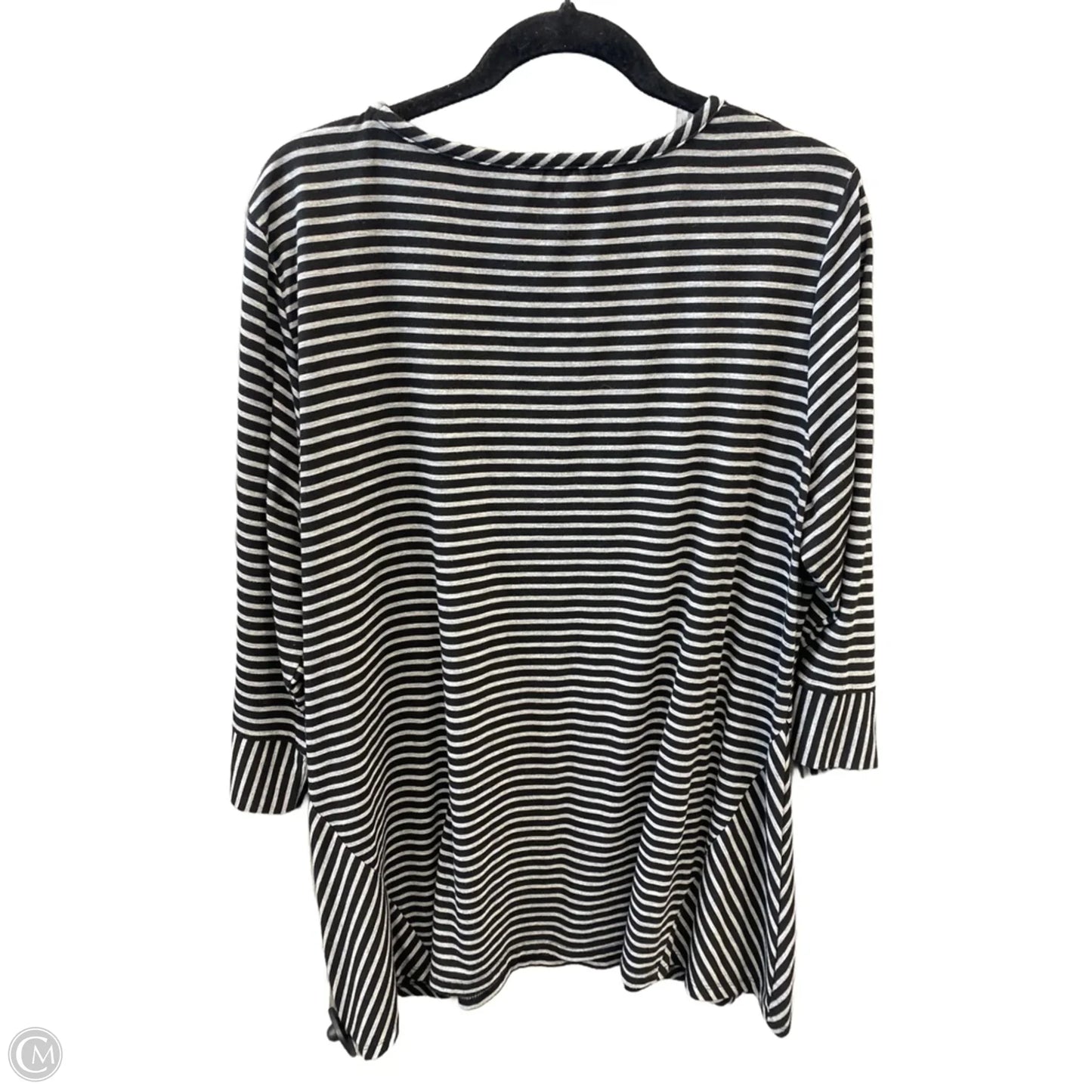 Top 3/4 Sleeve By Clothes Mentor In Black & Grey, Size: Xl