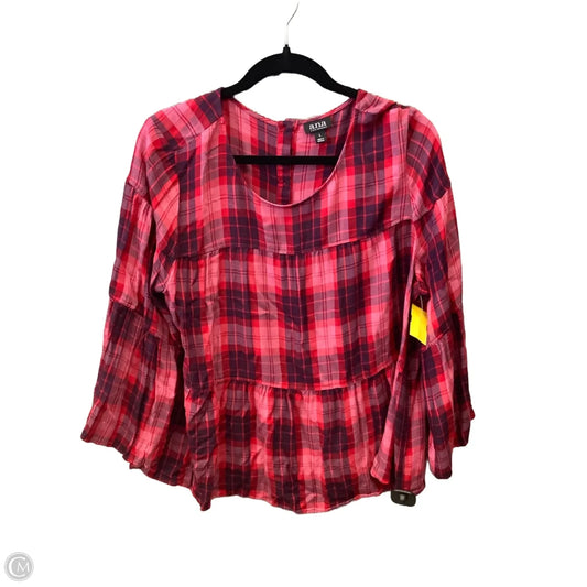 Top Long Sleeve By Ana In Red, Size: L