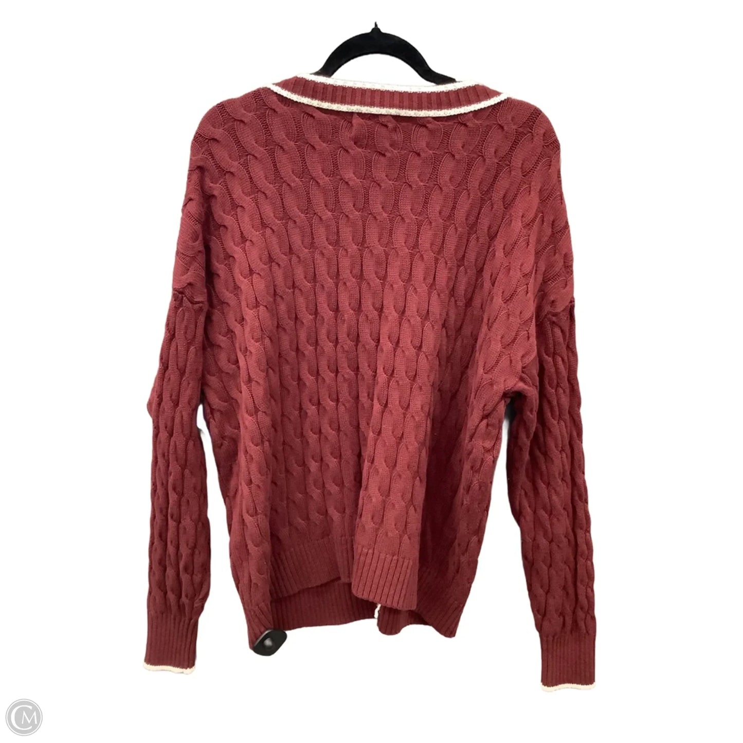 Sweater Cardigan By Old Navy In Maroon, Size: S