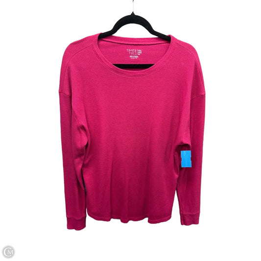 Top Long Sleeve By Time And Tru In Pink, Size: Xxl